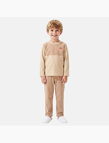 Lee cooper - pyjama à empiècements contrastés, col rond et manches longues