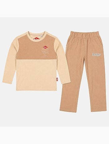 Lee cooper - pyjama à empiècements contrastés, col rond et manches longues