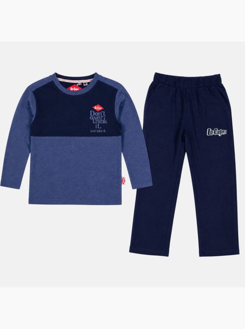 Lee cooper - pyjama à empiècements contrastés, col rond et manches longues - Kiabi Lee cooper - pyjama à empiècements contrastés, col rond et manches longues - Kiabi