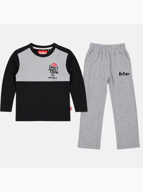 Lee cooper - pyjama à empiècements contrastés, col rond et manches longues - Kiabi Lee cooper - pyjama à empiècements contrastés, col rond et manches longues - Kiabi