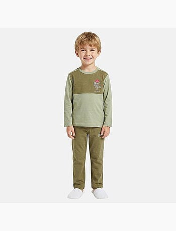 Lee cooper - pyjama à empiècements contrastés, col rond et manches longues