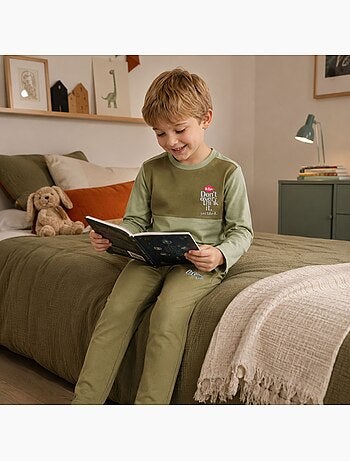Lee cooper - pyjama à empiècements contrastés, col rond et manches longues
