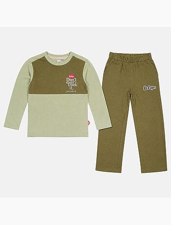 Lee cooper - pyjama à empiècements contrastés, col rond et manches longues