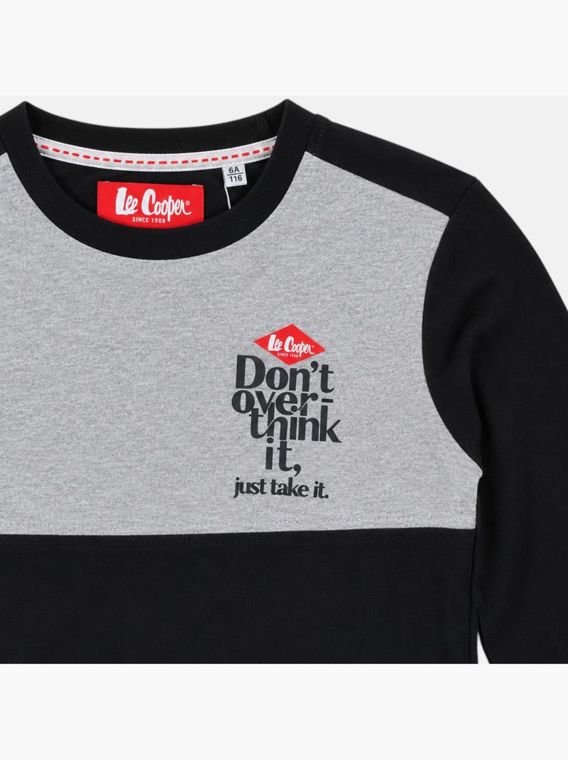 Lee cooper - pyjama à empiècements contrastés, manches longues Gris - Kiabi