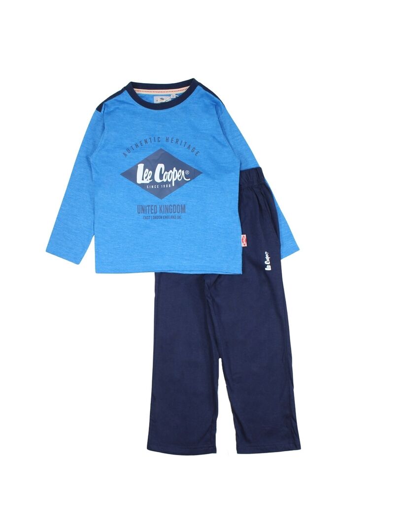 Lee Cooper Pyjama Garçon Imprimé Coton Gris - Confort Doux Et Style Décontracté