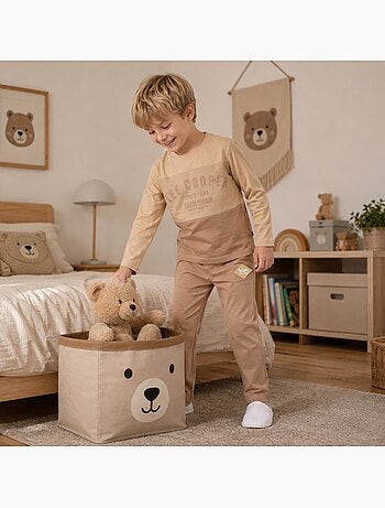 Lee cooper - pyjama imprimé à empiècements contrastés, col rond et manches longues