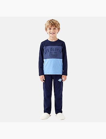 Lee cooper - pyjama imprimé à empiècements contrastés, col rond et manches longues