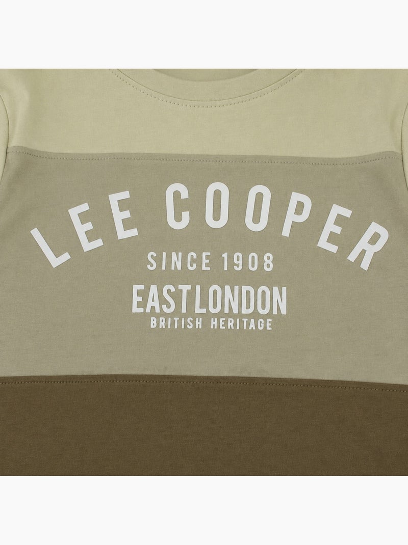 Lee cooper - pyjama imprimé à empiècements contrastés, col rond et manches longues Kaki - Kiabi