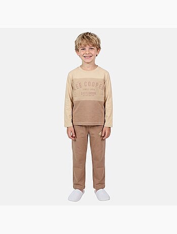 Lee cooper - pyjama imprimé à empiècements, manches longues
