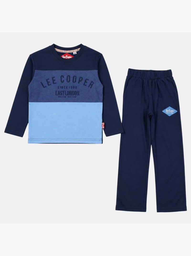Lee cooper - pyjama imprimé deux tons garçon Bleu marine - Kiabi