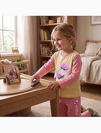 Lee cooper - pyjama imprimé fleurs, col rond et manches longues