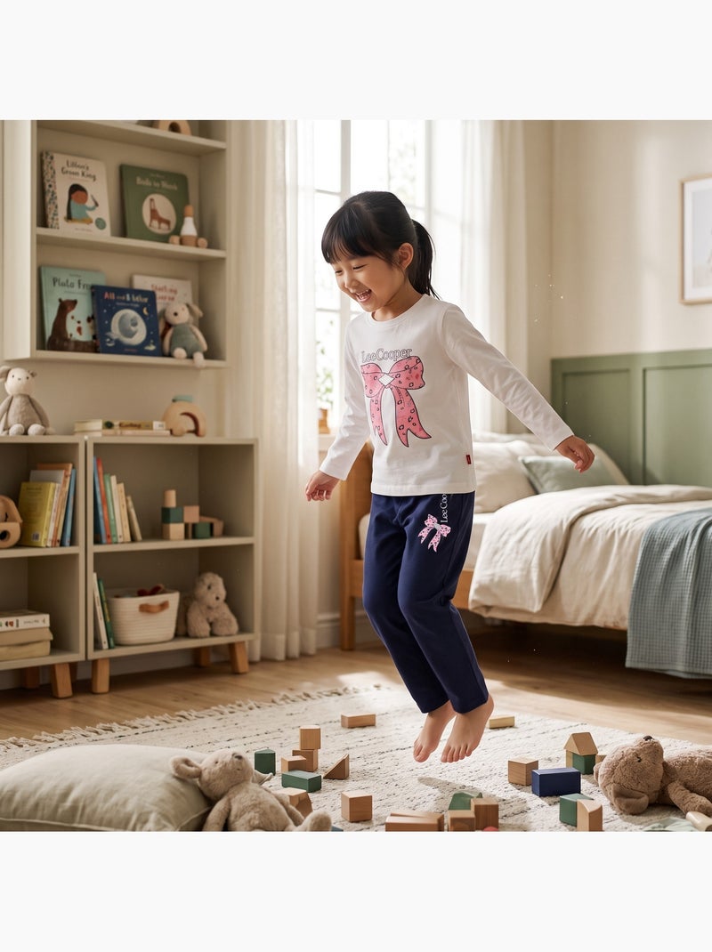 Lee cooper - pyjama imprimé noeud fille Blanc - Kiabi