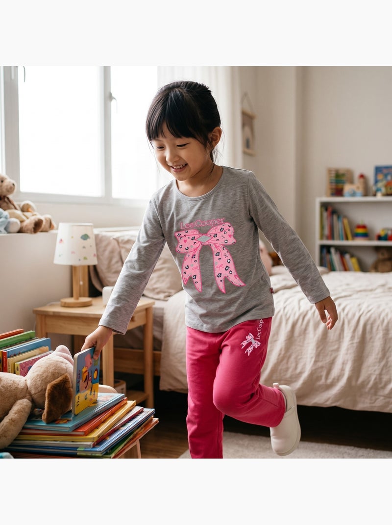 Lee cooper - pyjama imprimé noeud fille Gris - Kiabi