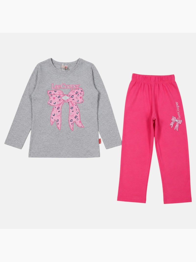 Lee cooper - pyjama imprimé noeud fille Gris - Kiabi