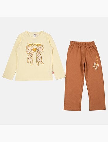 Lee cooper - pyjama imprimé nœuds, col rond et manches longues