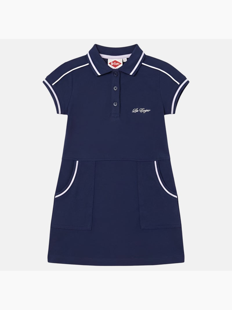 Lee Cooper - Robe fille style polo manches courtes Bleu marine - Kiabi