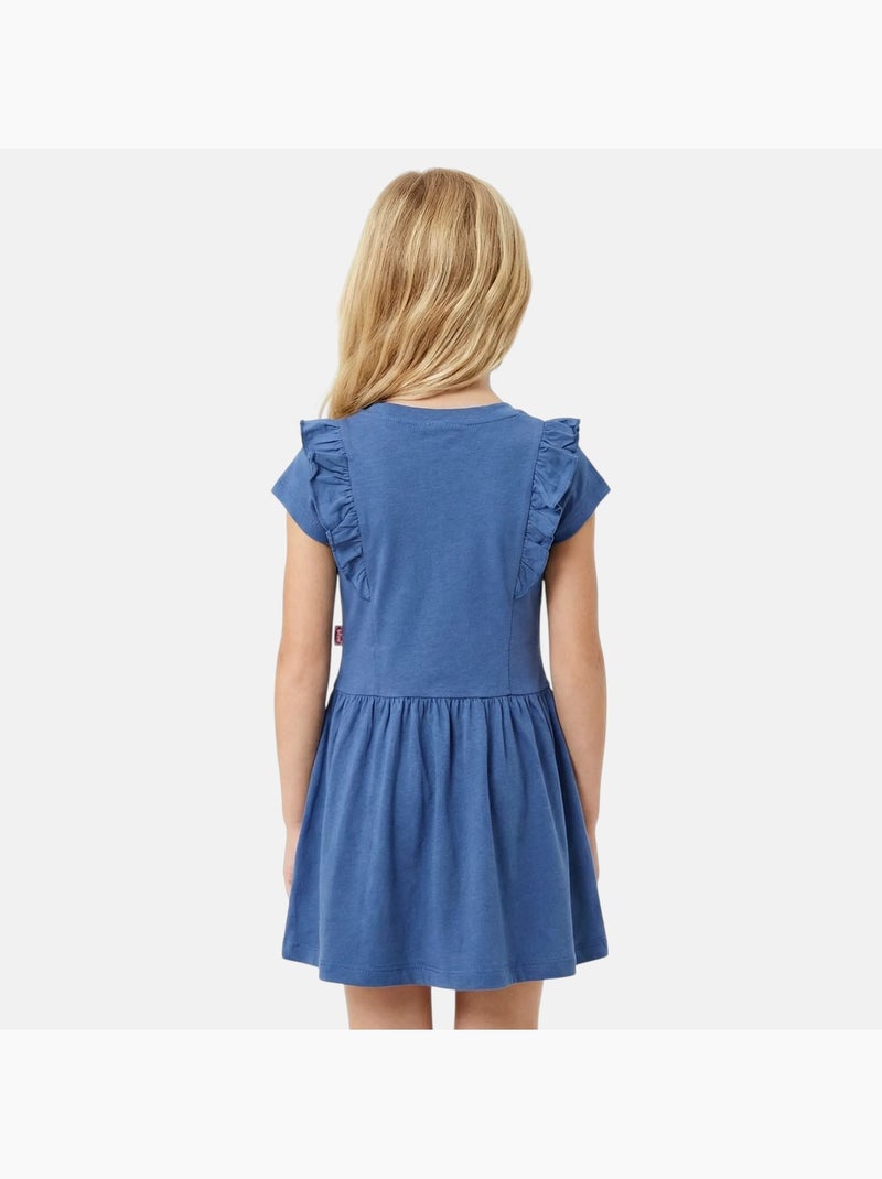 Lee cooper - robe manches courtes, col rond et coupe évasée Bleu - Kiabi