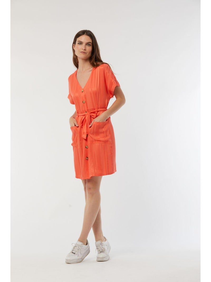 Lee Cooper - Robe manches courtes lyocell  LUZIA Orange - Kiabi