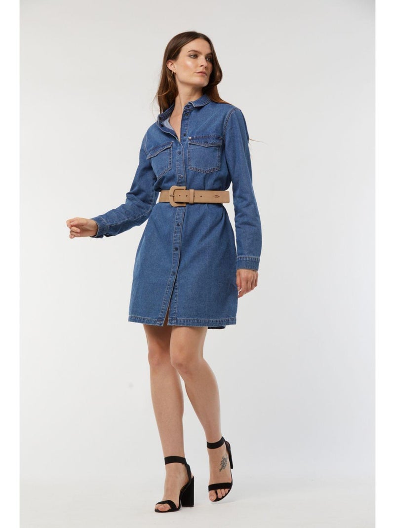 Lee Cooper - Robe manches longues coton regular LOUISON Bleu - Kiabi