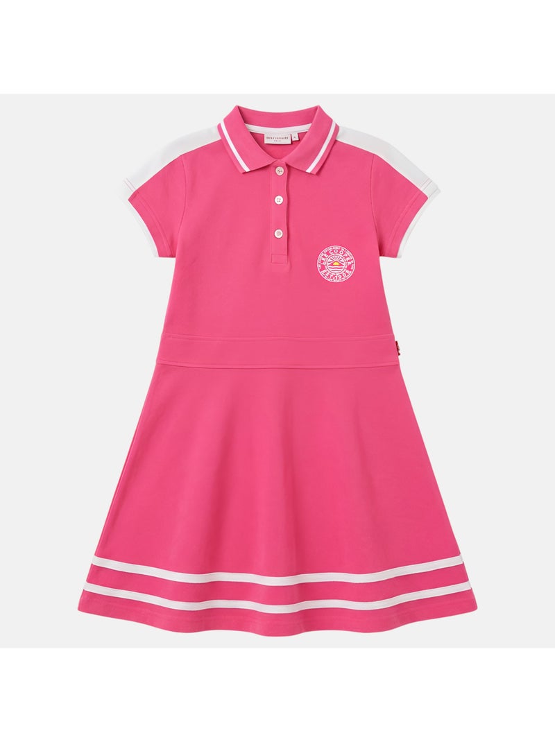 Lee cooper - robe polo manches courtes, patte boutonnée Rose fushia - Kiabi