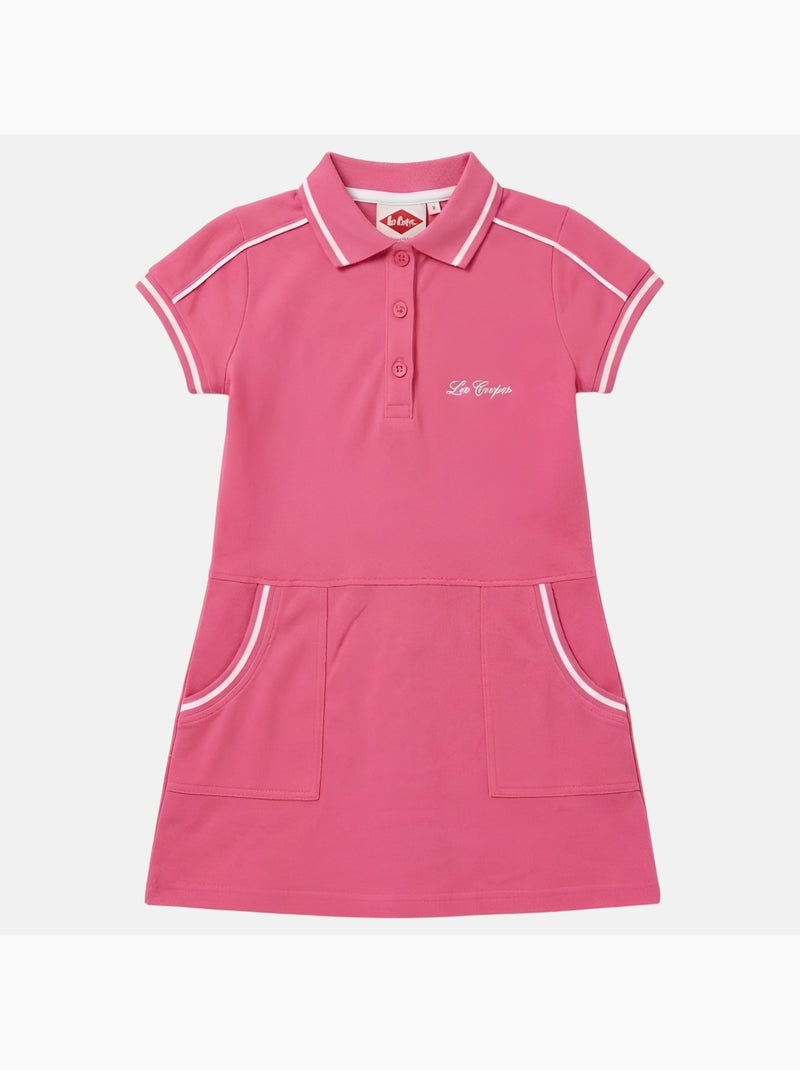 Lee Cooper - Robe polo ouverture boutonnée sur le devant Rose - Kiabi