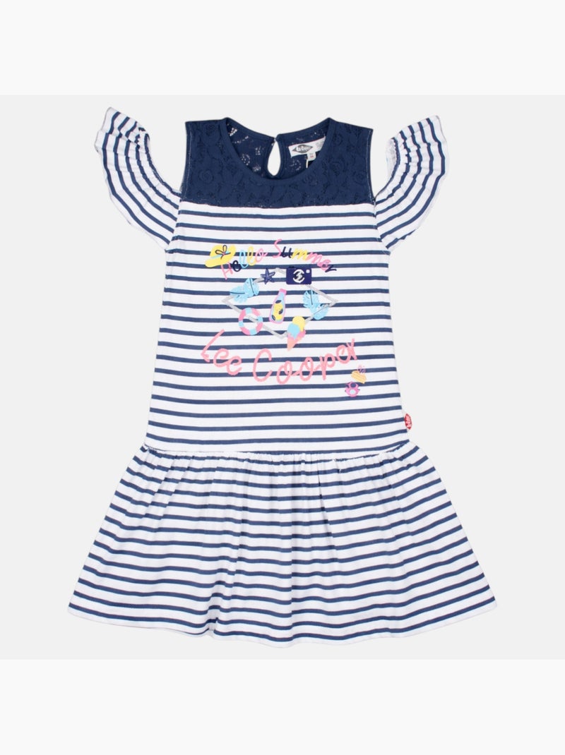 Lee cooper - robe rayée imprimée sans manches, épaules dénudées Bleu marine - Kiabi