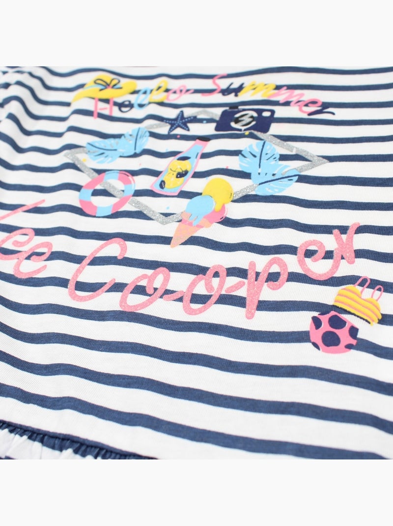 Lee cooper - robe rayée imprimée sans manches, épaules dénudées Bleu marine - Kiabi