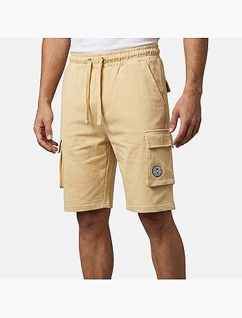 Lee Cooper - Short cargo homme beige avec poches latérales