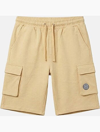 Lee Cooper - Short cargo homme beige avec poches latérales