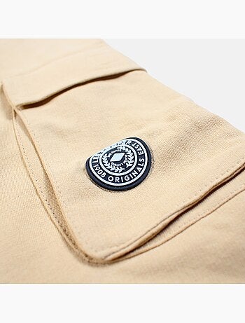 Lee Cooper - Short cargo homme beige avec poches latérales