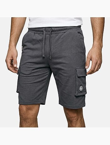 Lee Cooper - Short cargo homme gris avec poches latérales