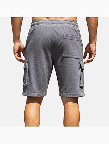 Lee Cooper - Short cargo homme gris avec poches latérales