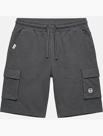 Lee Cooper - Short cargo homme gris avec poches latérales