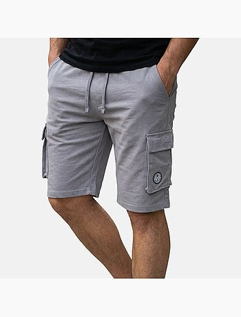 Lee Cooper - Short cargo homme gris avec poches latérales