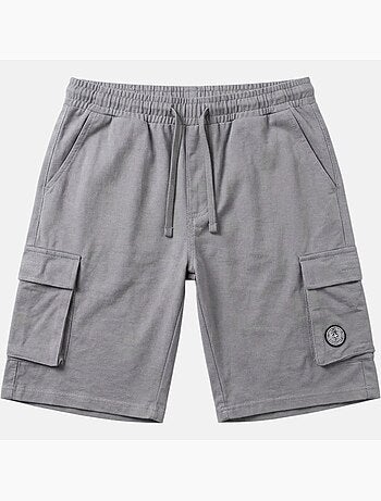 Lee Cooper - Short cargo homme gris avec poches latérales