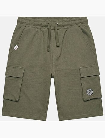 Lee Cooper - Short cargo homme kaki avec poches latérales