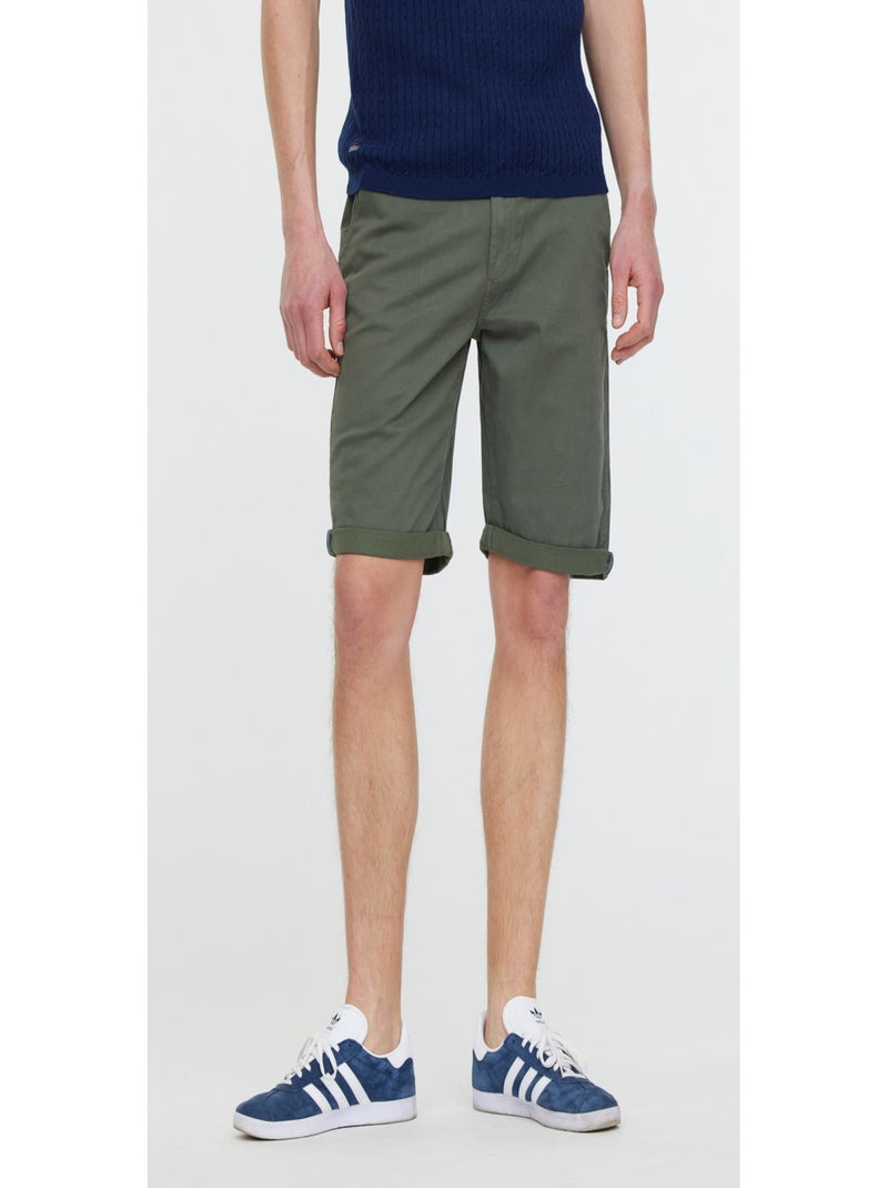 Lee Cooper - Short coton chino fit NARO Kaki - Kiabi