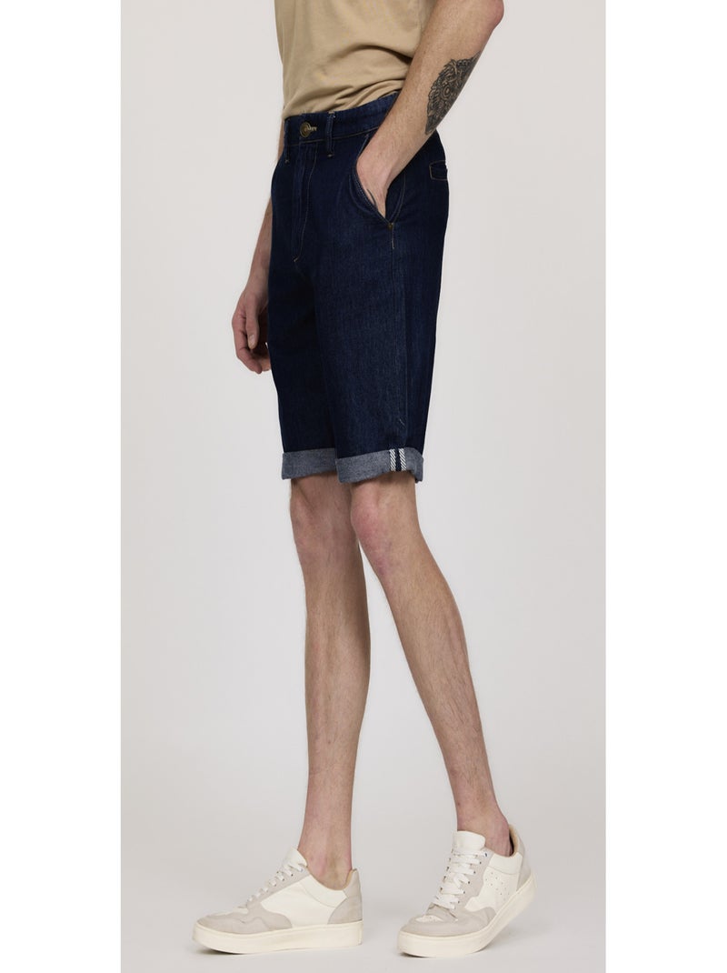 Lee Cooper - Short coton regular NARO Bleu foncé - Kiabi