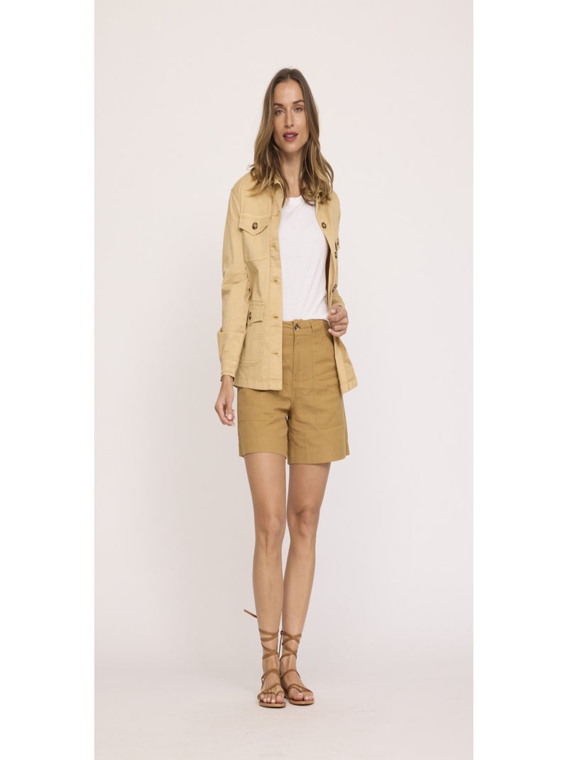 Lee Cooper - Short coton regular NAWA Marron caramel - Kiabi