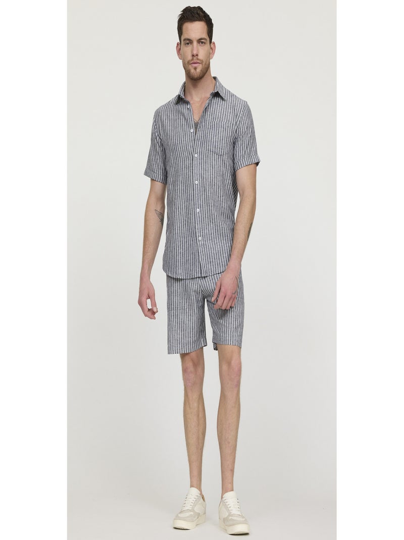 Lee Cooper - Short coton regular NINO Bleu marine - Kiabi