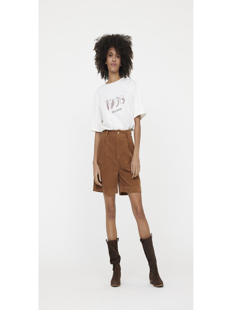 Lee Cooper - Short coton regular NYLIA Camel - Kiabi