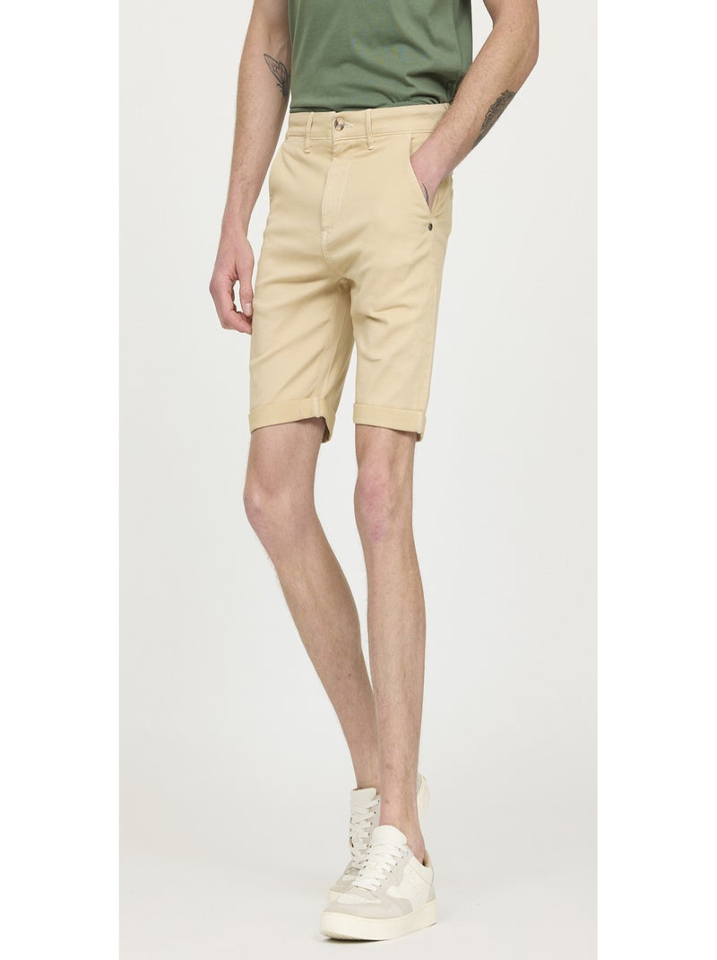 Lee Cooper - Short coton straight NARO Marron noisette - Kiabi