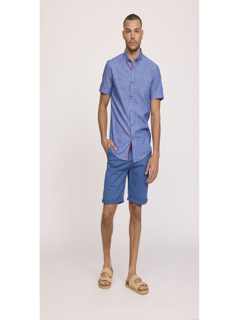 Lee Cooper - Short coton straight NARO Noir Bleu ciel - Kiabi