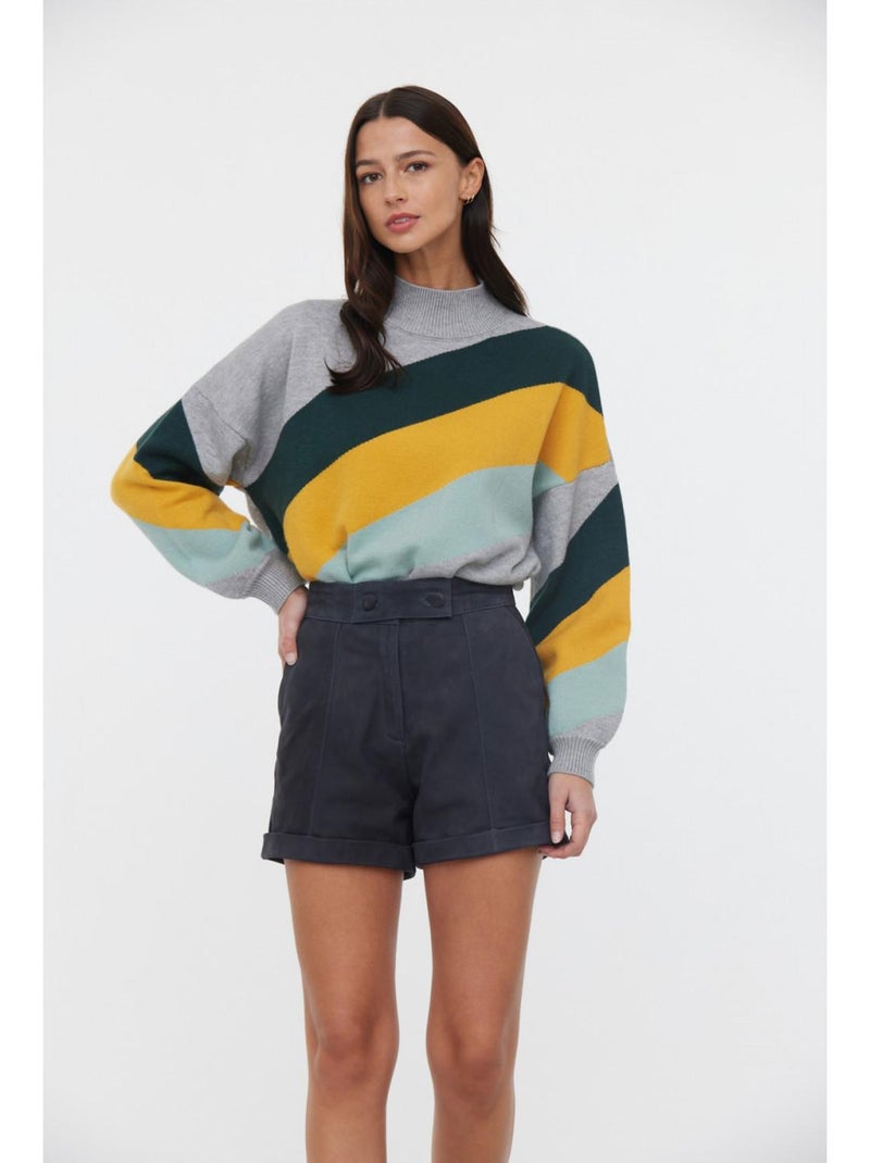 Lee Cooper - Short cuir regular NELISSE Bleu marine - Kiabi
