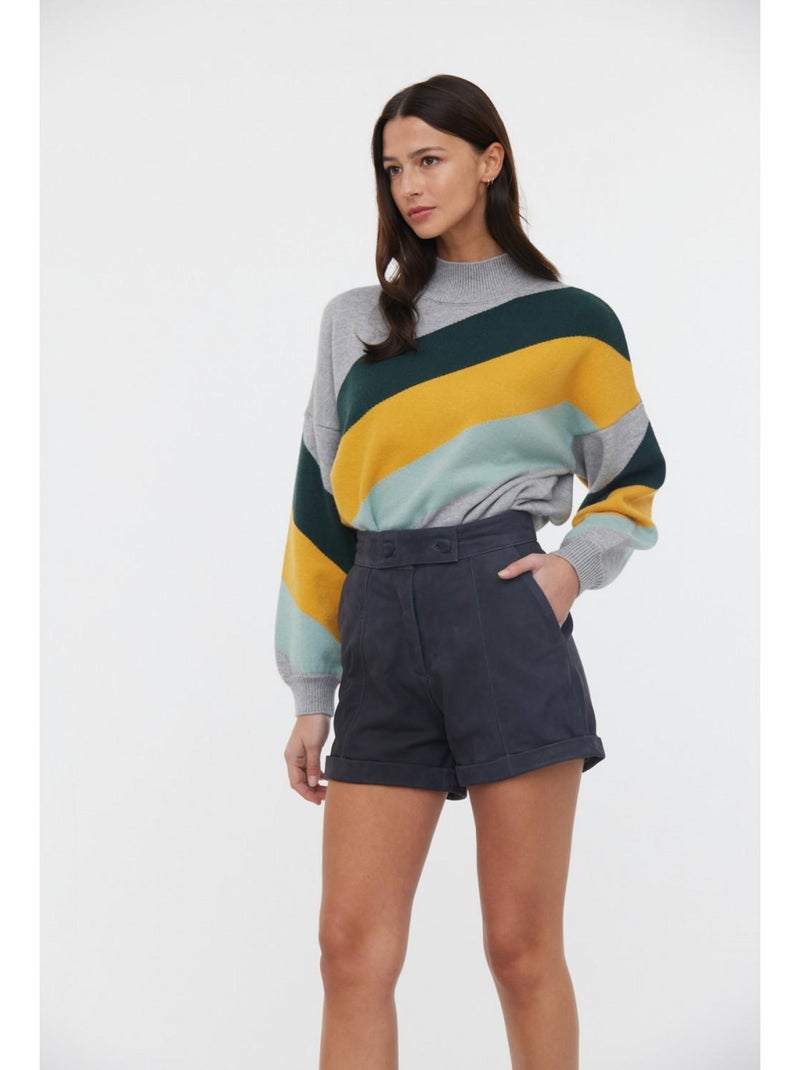 Lee Cooper - Short cuir regular NELISSE Bleu marine - Kiabi