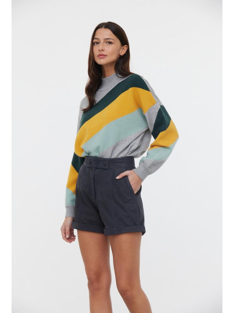 Lee Cooper - Short cuir regular NELISSE Bleu marine - Kiabi