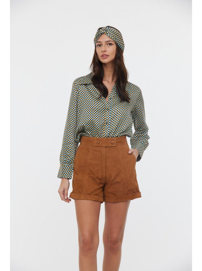 Lee Cooper - Short cuir regular NELISSE Marron tabac - Kiabi