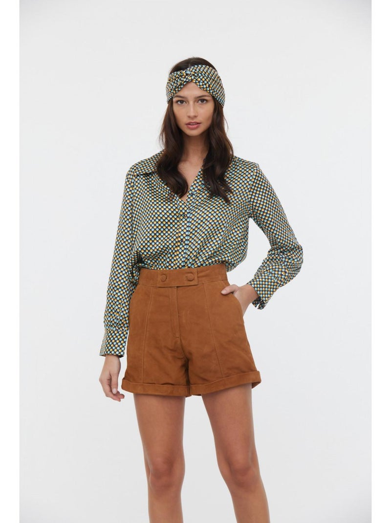 Lee Cooper - Short cuir regular NELISSE Marron tabac - Kiabi