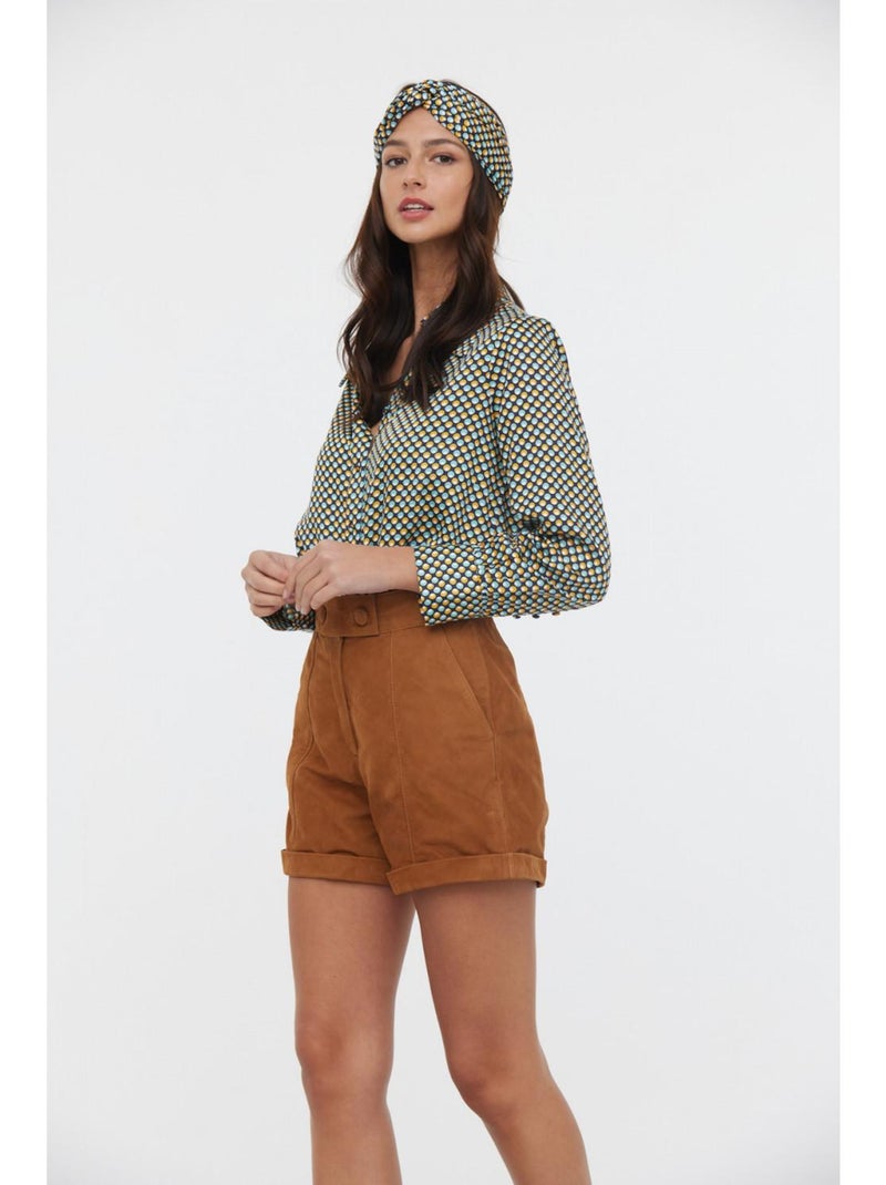 Lee Cooper - Short cuir regular NELISSE Marron tabac - Kiabi