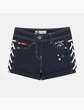 Lee cooper - short en jean à laçage latéral, coupe décontractée